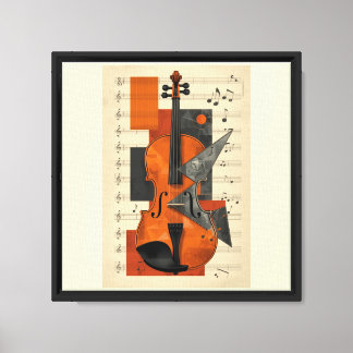 Modern abstrakt violin geometri Väggkonst Canvastryck