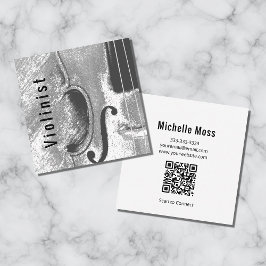Modern Abstrakt Violin QR-kod Fyrkantigt Visitkort