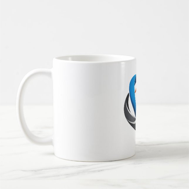 Modern Abstrakt Virvlande Logotyp Klassisk Kaffe M Kaffemugg (Vänster)
