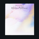 Modern Abstrakt Watercolor Lila Guld Namn Anteckningsblock<br><div class="desc">Med ditt eget namn anpassar du enkelt den här glamorösa abstrakten stil-lilac-vattenfärgen och Faux guld-sprejbakgrunden.</div>