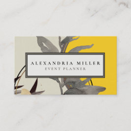 Modern Abstrakt Watercolor Löv | GULT Visitkort