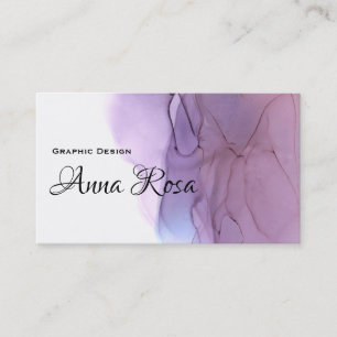 *~* Modern Abstrakt Watercolor Magenta Lavender Visitkort
