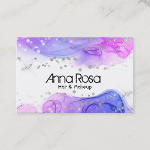 *~* Modern Abstrakt Watercolor Magenta Lavender Visitkort