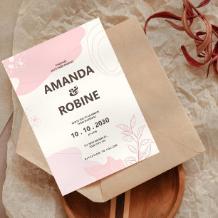Modern Abstrakt Watercolor Wedding bjudande till m Inbjudningar