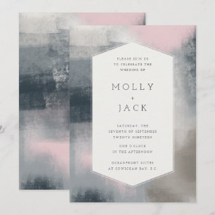 MODERN ABSTRAKT WEDDING-INVITATION (NAVY/) INBJUDNINGAR