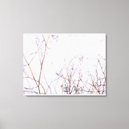 Modern Abstrakt Winter Wildblommor i Snö Canvastryck