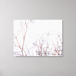 Modern Abstrakt Winter Wildblommor i Snö Canvastryck