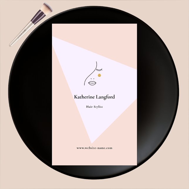 Modern Abstrakt Woman Beauty Ansikte Log Hair Styl Visitkort (Skapare uppladdad)