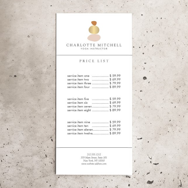 Modern Abstrakt Zen Stenar Guld Logo Yoga, Massage Reklamkort (Skapare uppladdad)