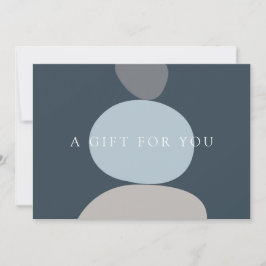 Modern Abstrakt Zen Stones Blue Logotyp Gift Card Anteckningskort