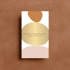 Modern Abstrakt Zen Stones Guld Logotyp Yoga, mass Visitkort