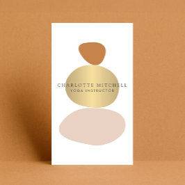 Modern Abstrakt Zen Stones Guld Logotyp Yoga, mass Visitkort