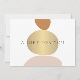 Modern Abstrakt Zen Stones Guld Yoga Gift Card Anteckningskort