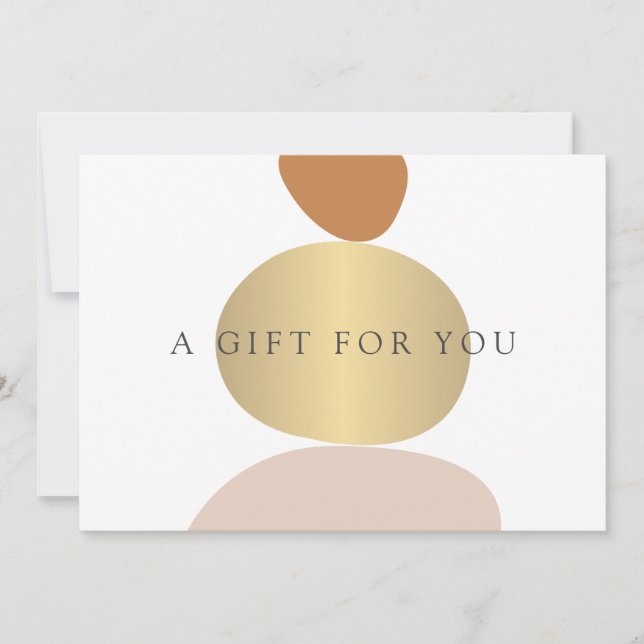 Modern Abstrakt Zen Stones Guld Yoga Gift Card Anteckningskort (Framsida)