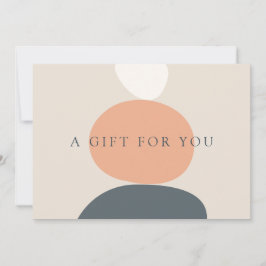 Modern Abstrakt Zen Stones Peach/Blue Gift Card Anteckningskort