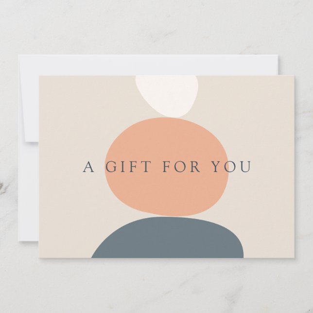 Modern Abstrakt Zen Stones Peach/Blue Gift Card Anteckningskort (Framsida)