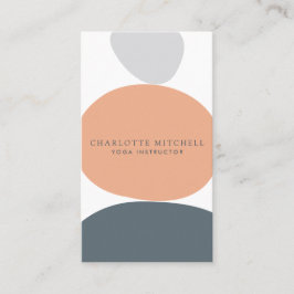 Modern Abstrakt Zen Stones Peach Logotyp Life Coac Visitkort