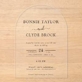 Modern Acrylic Arch Wedding Invitation Suite