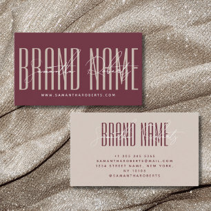 Modern add brand-elegant-burgundröd namn- visitkort