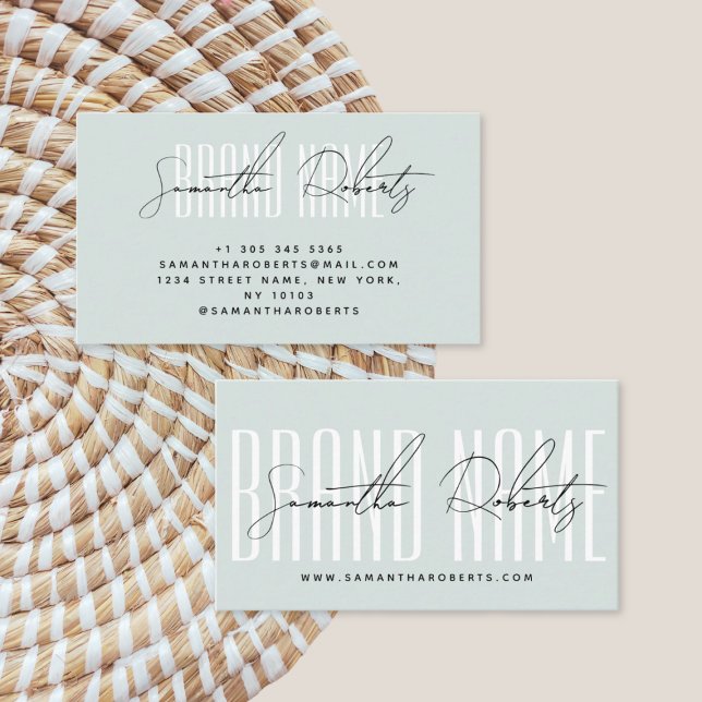 Modern add brand name elegant blue visitkort (Skapare uppladdad)