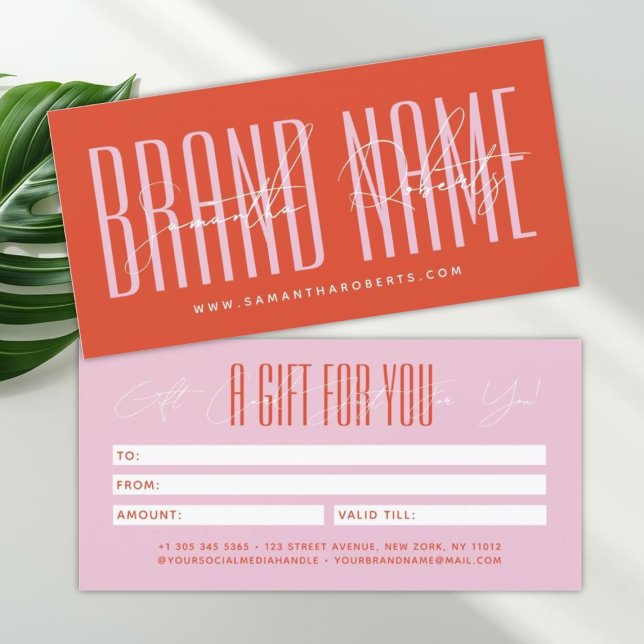 Modern add brand name script typography gift card (Skapare uppladdad)