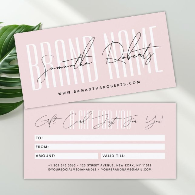 Modern add brand name script typography gift card (Skapare uppladdad)