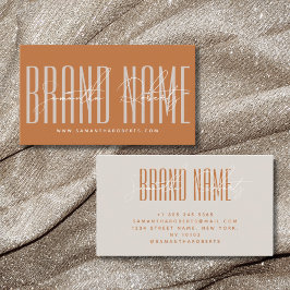 Modern add brand namn elegant boho terracotta visitkort