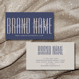 Modern add brand namn elegant navy blue visitkort