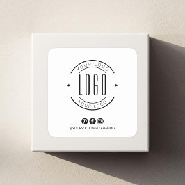 Modern add your logo small business social media fyrkantigt klistermärke