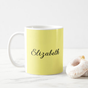 Modern Add Your Script Namn Light Gult Kaffemugg