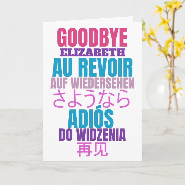 Modern Adjö Farewell Kort (Gul blomma)
