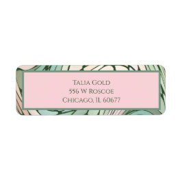 Modern adressetikett för rosa och Grönt Returadress Etikett