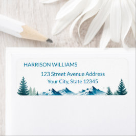 Modern Adventure Graduation Party Returadress Etikett