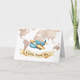 Modern Adventure World Map Airplane Baby Shower Tack Kort