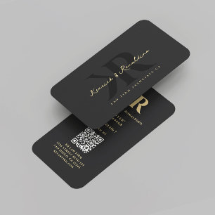 Modern advokat advokat Law Monogram K R Black Guld Visitkort