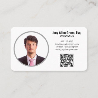 Modern Advokat Foto QR Kod Jurist Visitkort