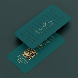 Modern Aesthetic Beautician Esthetician Teal Visitkort