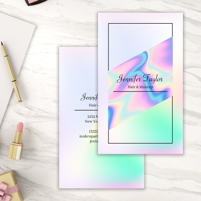 Modern Aesthetic Holophy Gradient Minimal Visitkort (Skapare uppladdad)