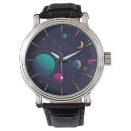 Modern Aesthetic Nebula Space Art Wrist Watch Armbandsur