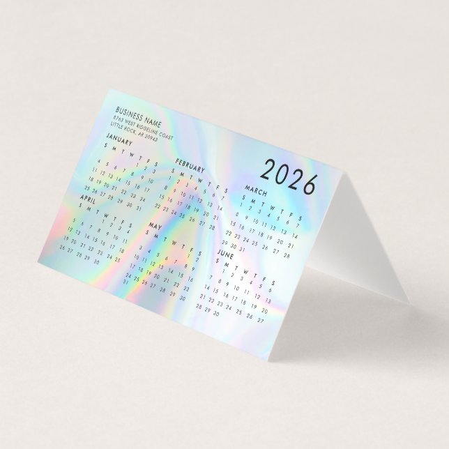 Modern affärskalender för 2026 kort (Framsida)