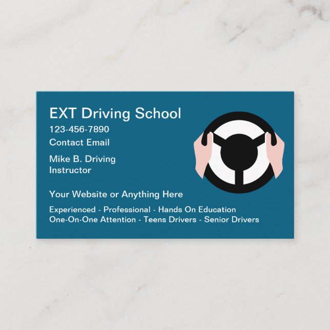 Modern Affärskort-design för drivskolor Visitkort (Framsida)