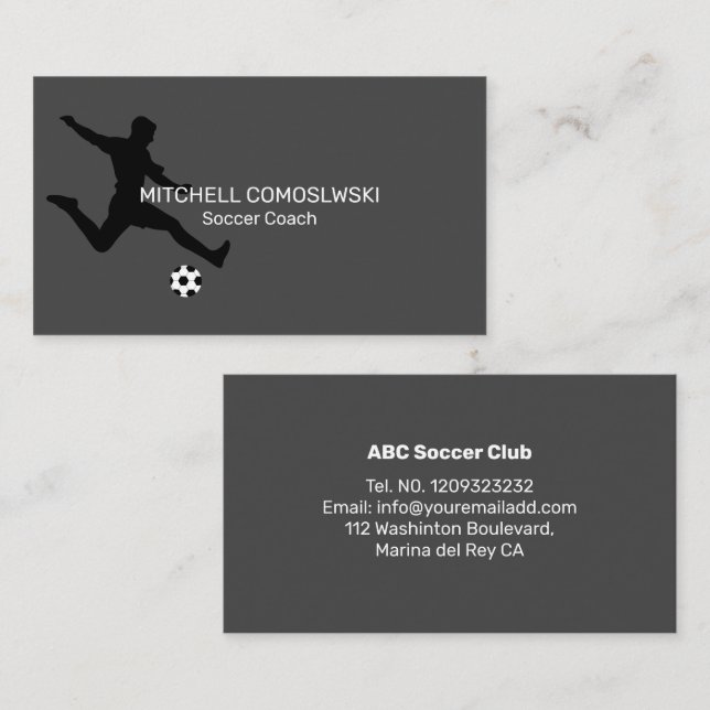 Modern Affärskort i professionell - fotbollscoach Visitkort (Fram/baksida)