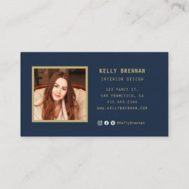 Modern Affärskort med Photo and Social Media Visitkort