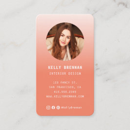 Modern Affärskort med Photo and Social Media Visitkort