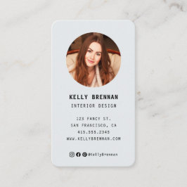 Modern Affärskort med Photo and Social Media Visitkort