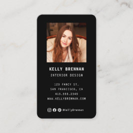 Modern Affärskort med Photo and Social Media Visitkort