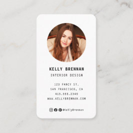 Modern Affärskort med Photo and Social Media Visitkort