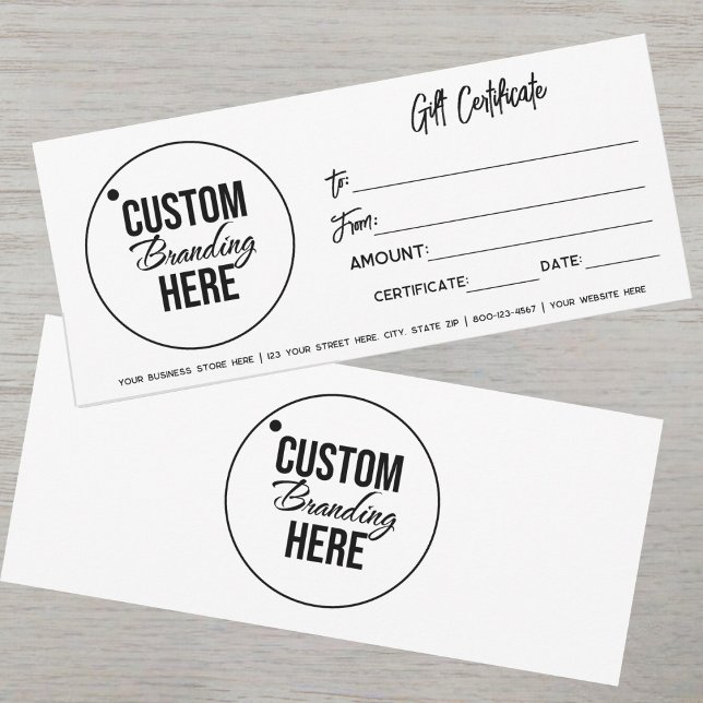 Modern Affärskort med presentkort med Logotyp (logo gift certificate business card)