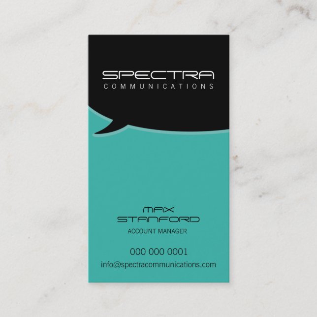 MODERN-AFFÄRSKORTET: pratbubbla 11P Visitkort (Framsida)