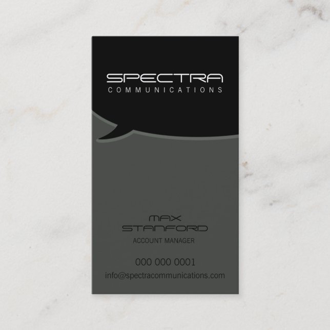 MODERN-AFFÄRSKORTET: pratbubbla 4P Visitkort (Framsida)